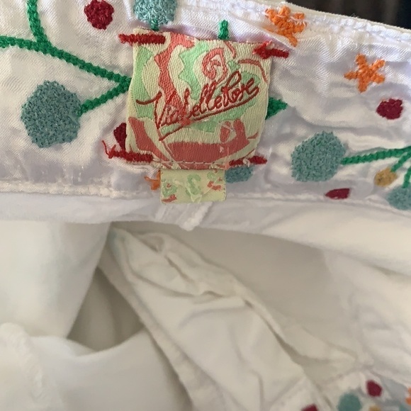 VIA Delle Rose White 100% Cotton Cropped Capris Size S - Picture 10 of 13